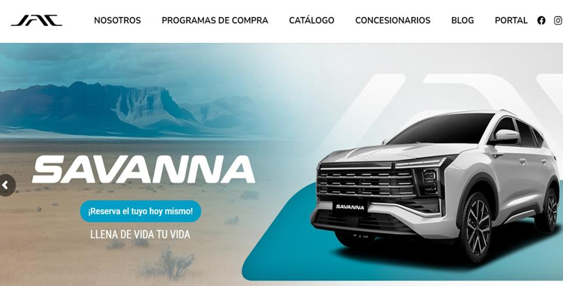 JAC Motors página web
